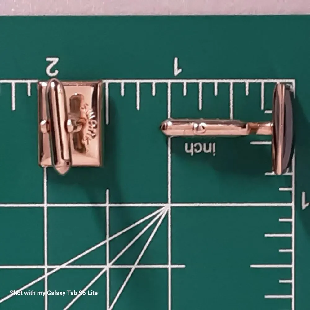 💎Swank Mens Cufflinks Rectangular Black Faceted Squares Stones